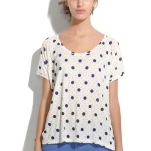 Madewell Swing blue polka dot Top size S